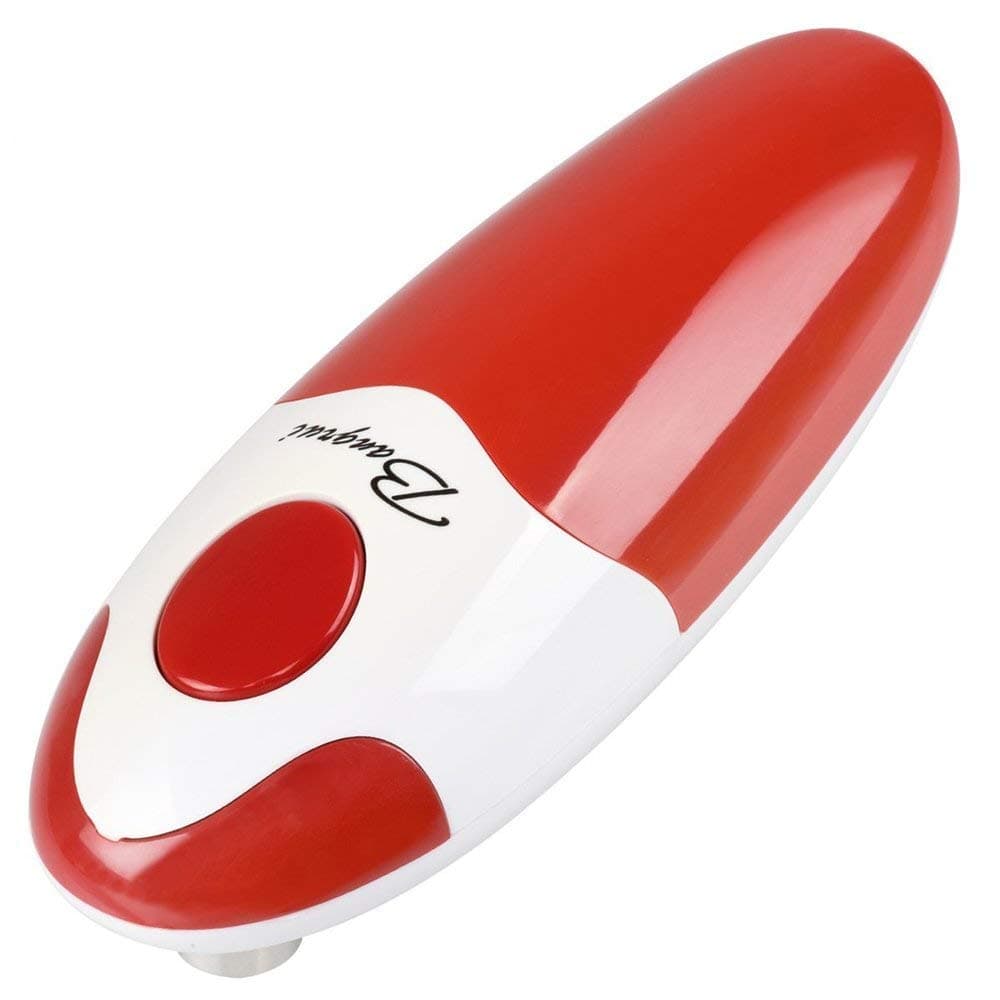 Kitchen Automatic Safety Cordless One Tin Touch Electric Can Opener& Bangrui Professional Electric Can Opener.One-Touch Switch .Smooth can Edge.Being Friendly to Left-Hander and arthritics! (Red)