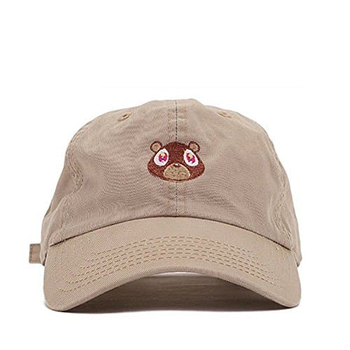 CATOP Washed Cotton Cap Bear Embroidered Curved Plain Dad Hat Adjustable Strapback Baseball Cap Unisex