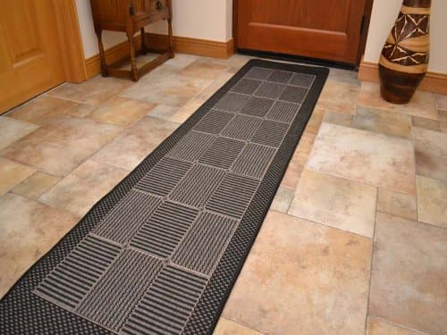 Rustica Flat Weave Rug (Black Grey) (60cm x 230cm (approx 24" x 90")) A Rubber Back. 7
