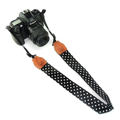 KANJIAN Premium Cotton Camera Strap Vintage Universal Shoulder Neck Strap Belt for DSLR Camera-Black