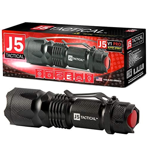 J5 Tactical V1-Pro 300 Lumen Flashlight with 3 Mode - Black