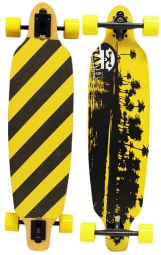 MIAMI LONGBOARDS Drop Through YELLOW PALMS LONGBOARD Skateboard