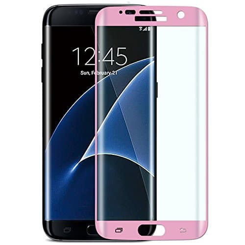 lzfyoo Galaxy S7 edge Screen Protector Tempered Glass for Samsung 3D Curved Edge Ultra Clear 9H Hardness (rose gold)
