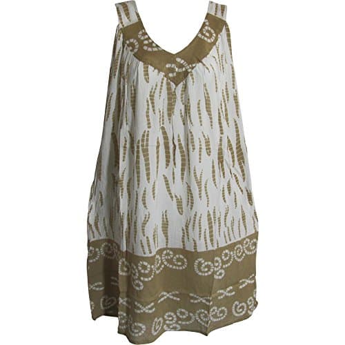 Boho Lounge Missy White Printed V-Neck Mid-Length Sleeveless Casual Dress