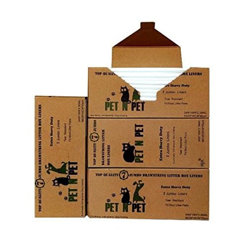 PET N PET Cat Litter Box Liners Extra Large, 28 Count Cat Litter Bags For Poop, Heavy Duty Kitty Litter Bags For Cat Poop, Tear & Leak Resistant Cat Litter Liners, Drawstring Closure Cat Bags Liners