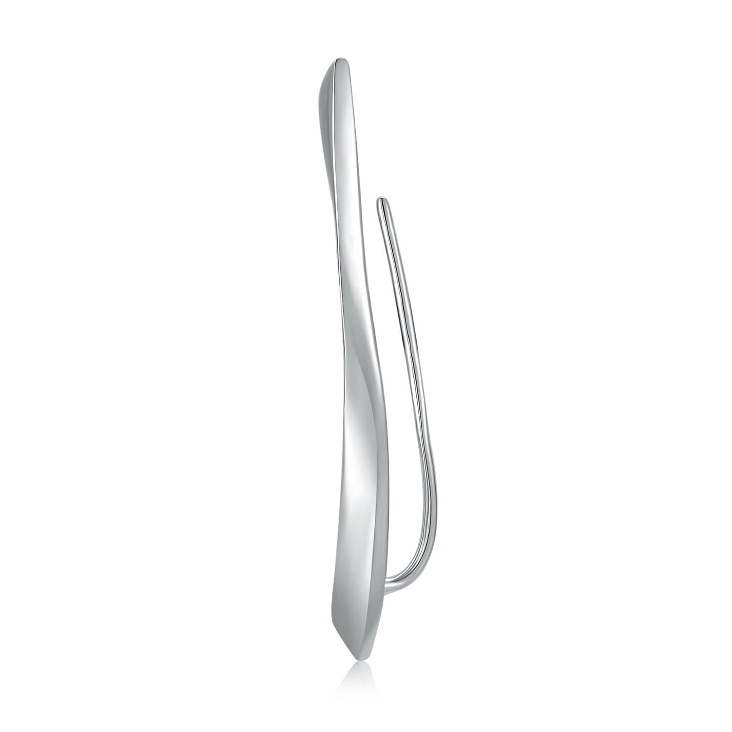 LR Accessory 925 Sterling Silver Twisted Round Bar Ear Cuff