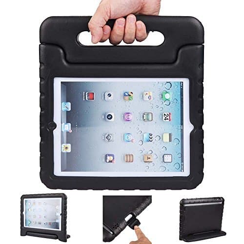 iPad air 2 cases, ANZOL lightweight shockproof cover case with handle stand for kids for Apple iPad air 2(Black)