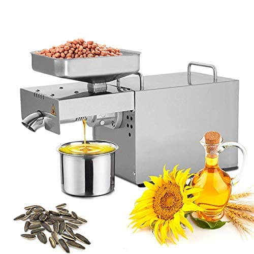 Wellish 700W Oil Press Machine Home Automatic Nut Oil Extractor 304 Stainless Steel for Flax Peanut Nut Castor Coconut Hemp Olive Canola Avocado Sesame Sunflower