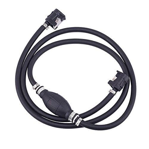 7.6ft 5/16" Fuel Line Primer Bulb Assembly Kit with End Plug, Fuel Line Outboard Primer Bulb Hose fitting engine end, Fuel Line Pipe Hose Kit w/Connector & Primer Bulb Assy for Yamaha Marine Tractor