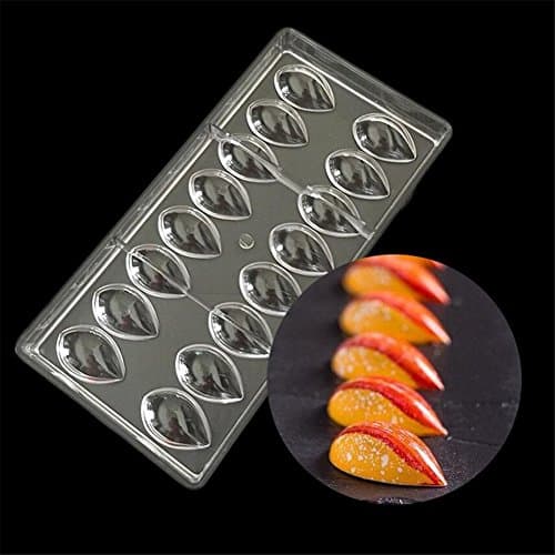 Baifeng Olive Fruit Drop Water Lemon Lotus Shape Polycarbonate Chocolate Mold PC Transparent Candy Making Pastry Tool Mould, Baking Tray Bakeware Pan for Chocoate Cake Pastry