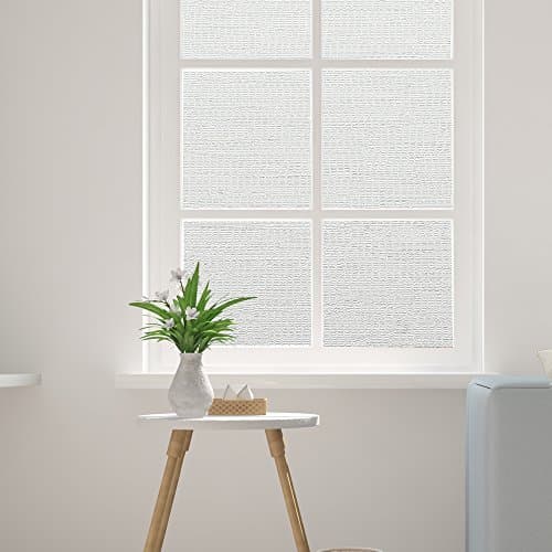 EaseOnSource Frosted Privacy Window Film, 17.7 x 78.7 inches Non-Adhesive Heat Control Anti UV Static Decorative Stickers for Home Bedroom Bathroom Kitchen Office Glass