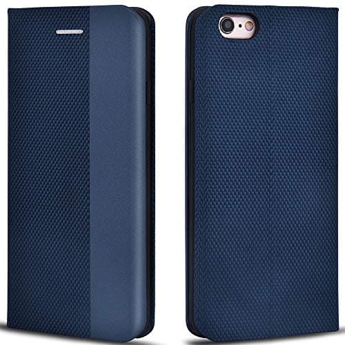 Aicoco Folio Case for iPhone 6, Premium Leather Flip Phone Protective Case Cover for Apple iPhone 6 and iPhone 6S (Blue)