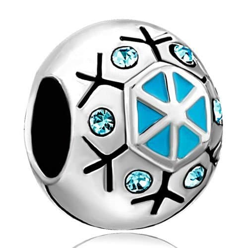 Silver Plated Pugster " Snowflake" Bead Fit Pandora Charms