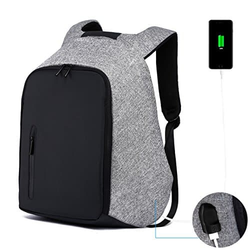 Anti-Theft Laptop Backpack Water Resistant College Backpack School Bag Business Bag with USB Charging Port for 15.6 Inch Laptop Notebook Travel Backpack (Grey 1)