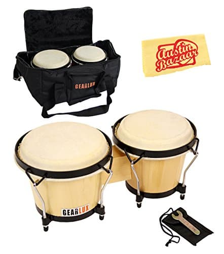 Gearlux Tunable Bongos Bundle with Gig Bag - Natural