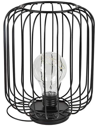 Lyyt | Decorative Cage Light with Copper Wire Bulb | Black