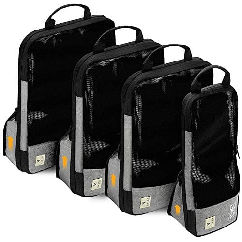 VASCOVASCO Compression Packing Cubes for Travel, 4 Set (S+2M+L) Grey, S+2M+L,