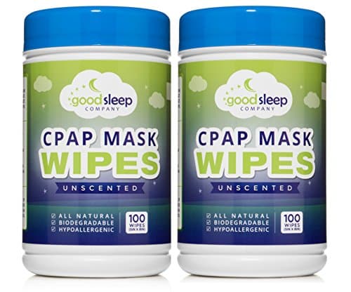 CPAP Mask Wipes, 100 Pack Unscented - Natural Formula, 100% Cotton and Biodegradable - Specially Formulated to Safely Clean Your CPAP Mask (2 Pack)