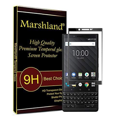 MARSHLAND Tempered Glass Screen Protector 3D Glass Full Curved Anti Scratch Oleo-Phobic Coating for BlackBerry Key-one (Black)