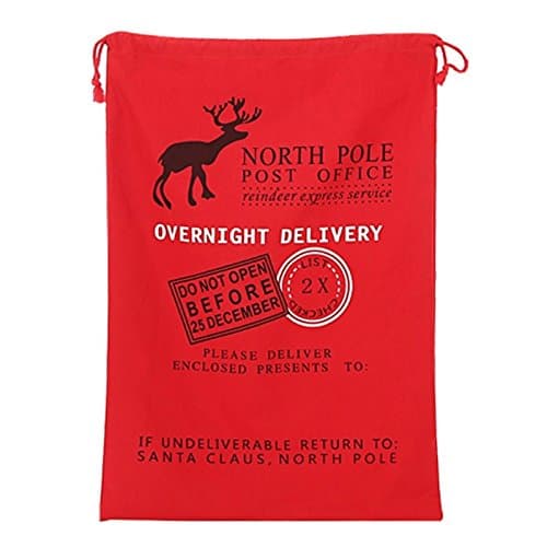 Christmas Gift Bag Drawstring Canvas Santa Sack Rustic Vintage Christmas Stocking Bags