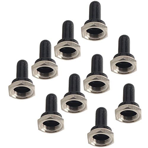 Supmico 10 X Black 12mm Rubber Toggle Switch Knob Hat Waterproof Boot Cover Cap Car