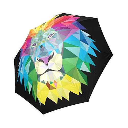 Kitchor Customized Colorful Lion Head Custom Foldable Travel Umbrella