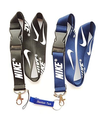 2PCS Nike Key Chain Mobile Phone MP3 Holder Neck Straps Lanyard (2Pcs(Black&Dark Blue))