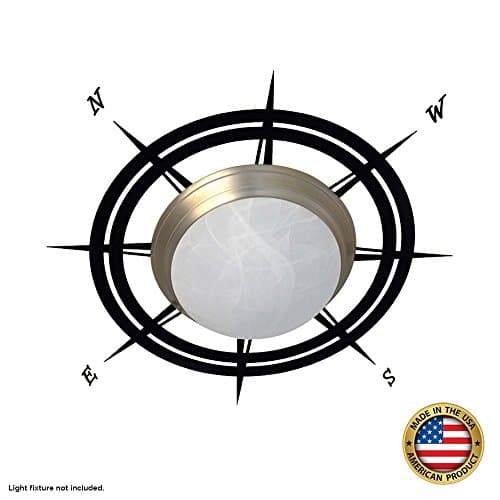 Nautical Compass ceiling cecal, wall decals - Nautical nursery decor for boys, girls, baby (fits all ceiling fixtures of diameter 5 to 16 inches)