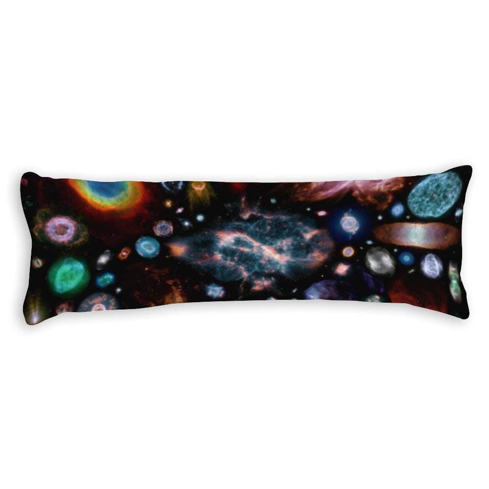 Fhdang Decor Planetary Nebulae Body Pillow Case Double 4.6ft 54" (50cm X 137cm) Soft Cotton Machine Washable with Zippers Maternity/Pregnancy Pillow Cover