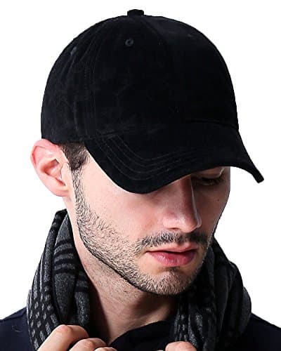 AUBREYRENE Men's Baseball Cap Cotton Flannel Blank Hat Adjustable(Blcak)