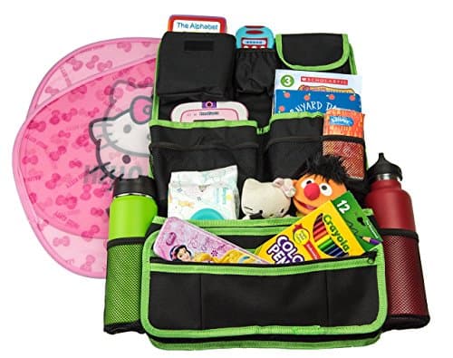 AUTO STATION Car Window Shade comes inside the top pockets of Backseat car organizer- by Cling Sunshade For Car Windows - Sun, Glare And UV Rays Protection For Your Child - Baby Side