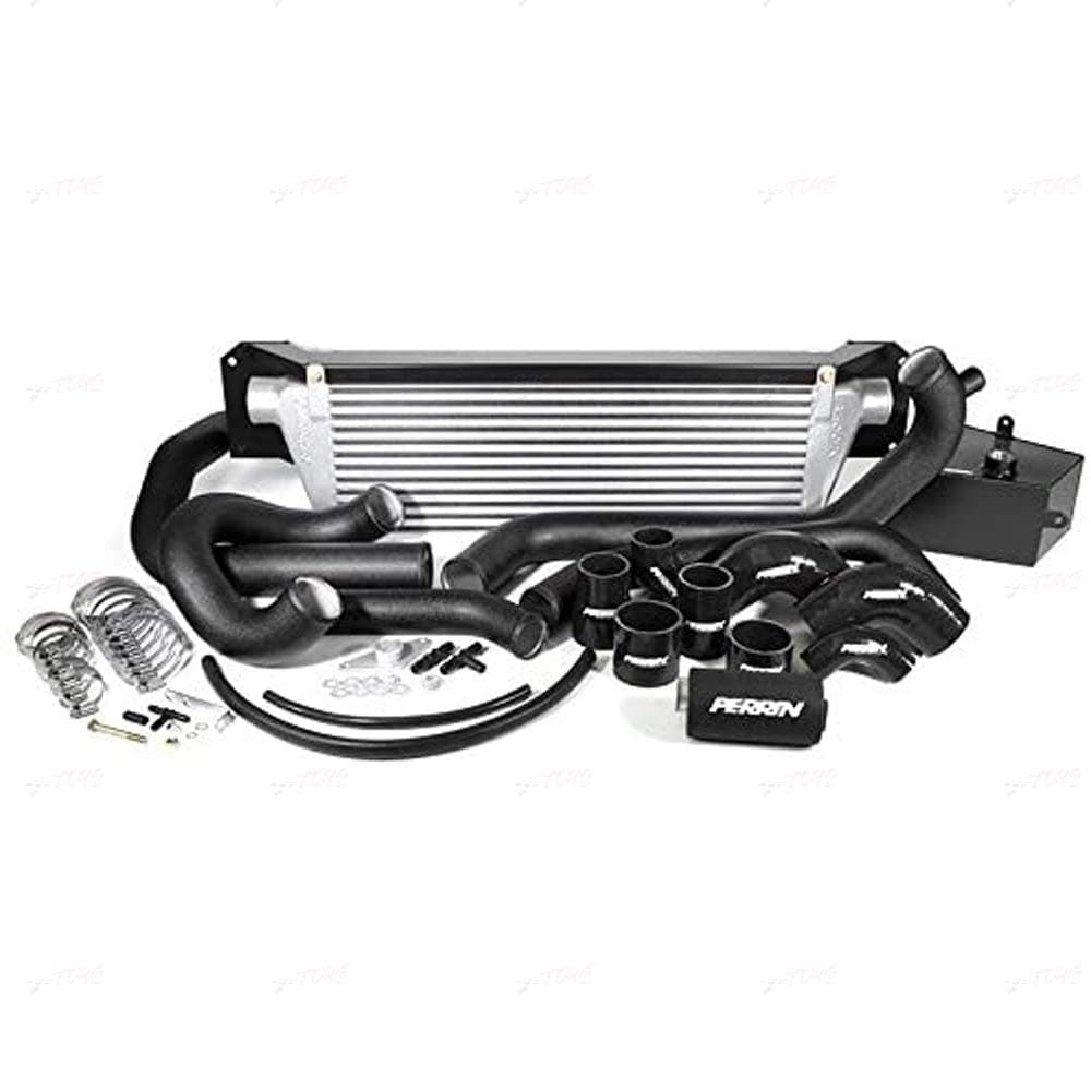 Perrin Performance PSP-ITR-438-2BK/BK Black Boost Tube (Performance 2015-2017 Subaru Sti Front Mount Intercooler with Silicone Coupler