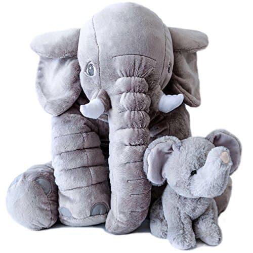 The Lush Plush Elephant Stuffed Animal Set Large 24” Mini 7”