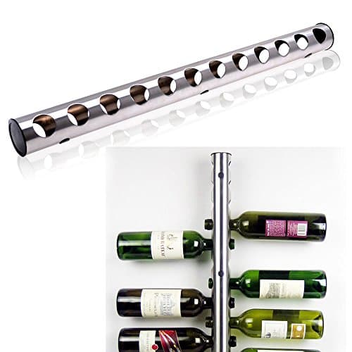 STAINLESS STEEL WINE RACK BAR WALL MOUNTED KITCHEN HOLDER 12 BOTTLES OF YOUR FAVORITE WINE CONVENIENTLY WITHOUT TAKING UP ANY VALUABLE WORK TOP SPACE IN YOUR KITCHEN OR DINING ROOM
