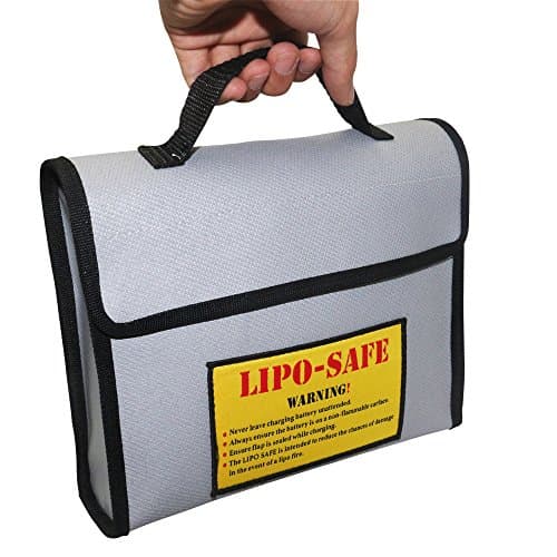 JHE for Silicon Coated Fire Resistant Envelope Pouch Charge & Storage RELIAN Pouch Safe Battery Bag Fireproof Explosionproof ducuments safe bag Money/Cash, Passports, Photos, Valuables. NON-ITCHY , Zipper Closure 2.56"x5"X9.45"