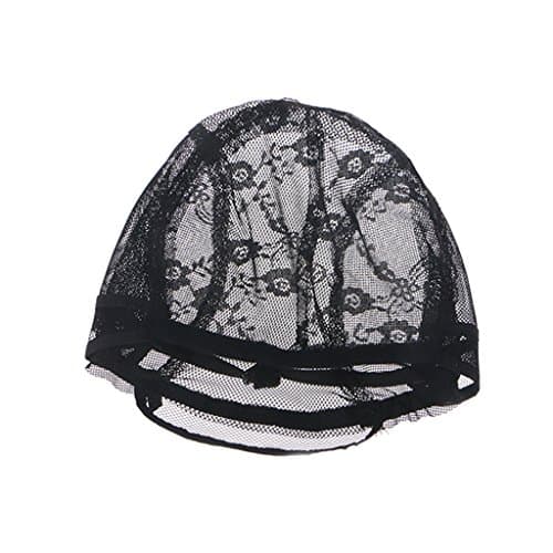LhuaguoStretch Mesh Wig Caps With Adjustable Strap For Making Wigs Black Weaving Weave