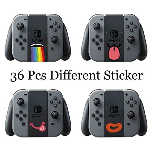 FancyWolf Nintendo Switch Skin Sticker (36 pcs) For Joy-Con Grip Controller Dog Tongue