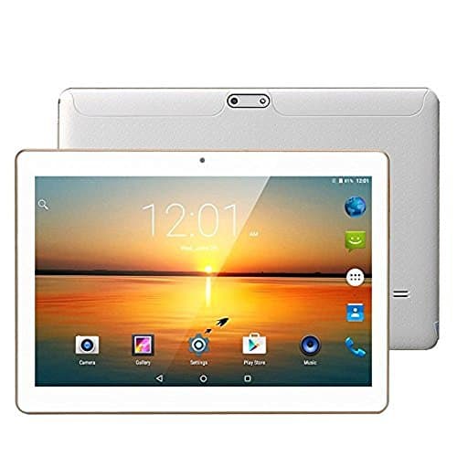 LLLCCORP Unlocked Pad 10 inch Octa Core 2.5Ghz 3G Tablet Android 6.0 Dual SIM Card Slots 4GB RAM 64GB ROM Built-in WIFI Bluetooth GPS Google Plays Store Netflix Youtube (White)