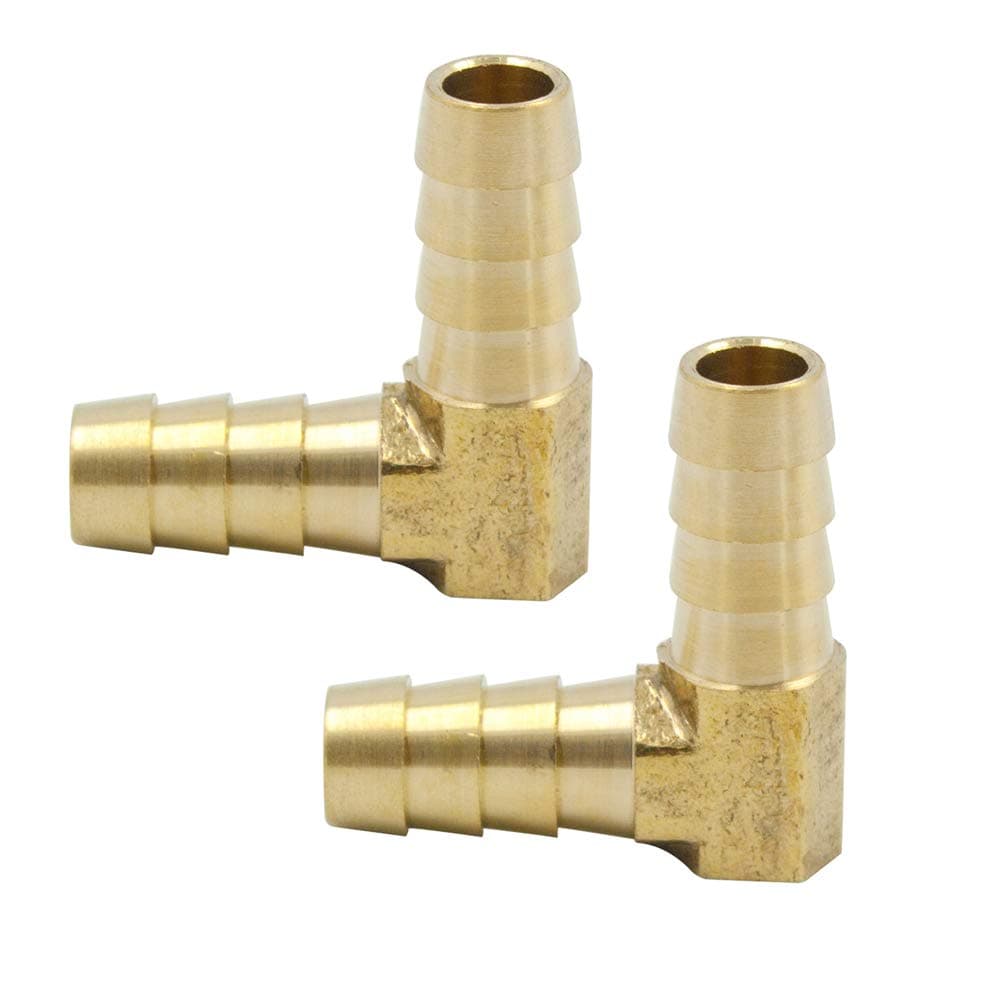 Legines Brass Hose Barb Fitting, 90 Degree Barbed Elbow, 5/8" Hose I.D. x 5/8" Hose I.D, Air Water Fuel Oil Gas Connector, 2 pcs