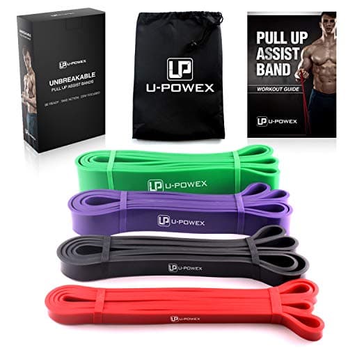 UPOWEX Pull Up Assist Bands – Set of 4 – Heavy Duty Resistance Bands – Mobility and Powerlifting Exercise Bands – Perfect for Body Stretching, Powerlifting and Resistance Training