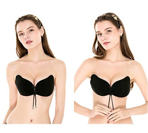 GreatMe Self Adhesive Bra, Strapless Silicone Push Up Invisible Bras for Women