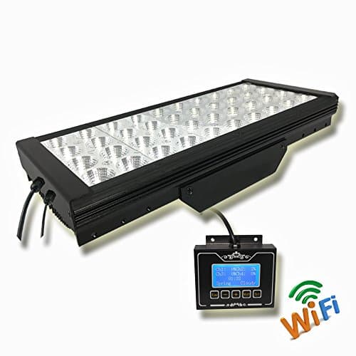 PopBloom 120W LED Aquarium Light with WIFI Controller, Smart Marine Light for 16”-24” Aquarium Tank, Coral Reef Saltwater Lamp Programmable Timer Sunrise Dimmable Led Moon Lighting (16"-24" Tank)