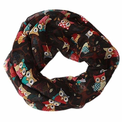 HaiHui 67Inch 1Pcs Long Scarf Owl Pattern Printed Winter Voile Warm Wraps Shawl for Girls Womens 15 Style Optional