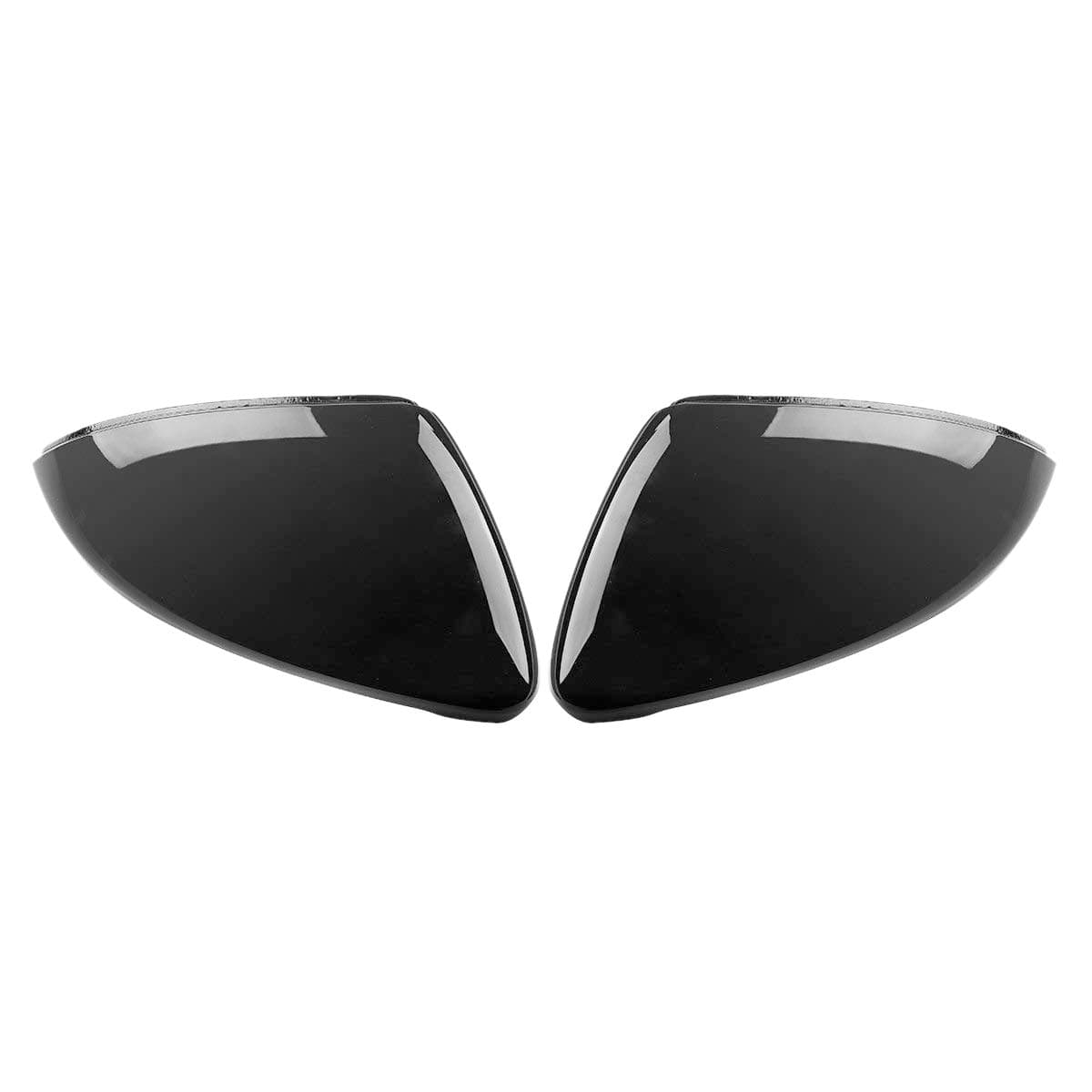 Monland 2 Pieces For Golf 7 Mk7 7.5 Gtd R Touran L E-Golf Side Wing Mirror Cover Caps Bright Black Rearview Mirror Case Cover 2013-2017