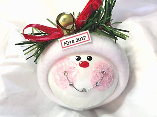 Braces Christmas Glass Ornament Hand Painted Handmade Personalized