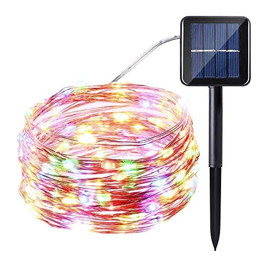 120 LED Solar Powered String Light, Panpany 26ft Outdoor Floor Lamps Warm White Starry String Lights Copper Wire Lights Ambiance Lighting for Garden, Patio, Wedding, Party and Holiday Decorations