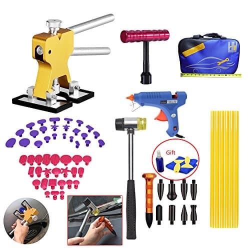 VTOLO DIY Paintless Dent Removal Tool Kit with Tab Down Tools PDR Hammer for Automobile Body Motorcycle Refrigerator Washing Machine Tool Bag Kit
