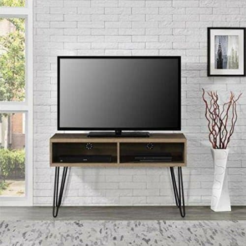 Industrial Retro Style Flat Panel 42" Walnut TV Stand