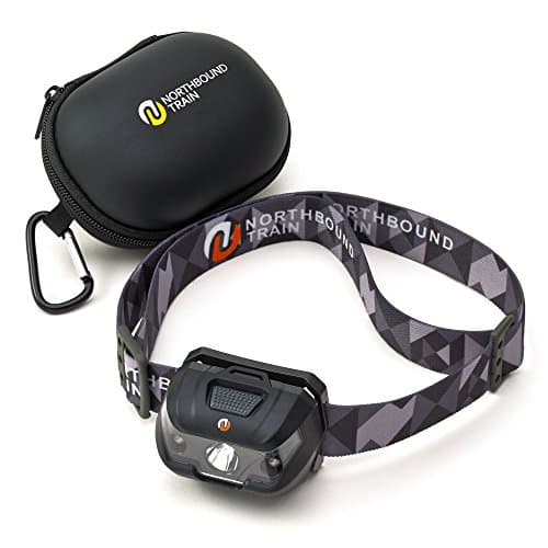 BEST 150 Lumen Waterproof LED Headlamp Flashlight with Hard Case. Lightweight for Running, Camping, DIY. White, Red, Strobe Lights with Dimmer. Includes 3 Energizer AAA Batteries & 101 Uses E-Book