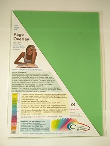 Grass Green Dyslexia Page (11.75 x 8.5") Colored Overlay: Dyslexia, Visual Stress, Reading